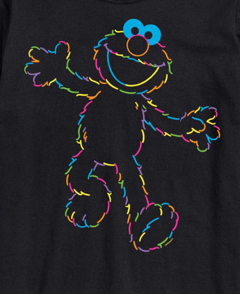 Men's Sesame Street Elmo Rainbow Lineart Short-Sleeve Graphic T-Shirt