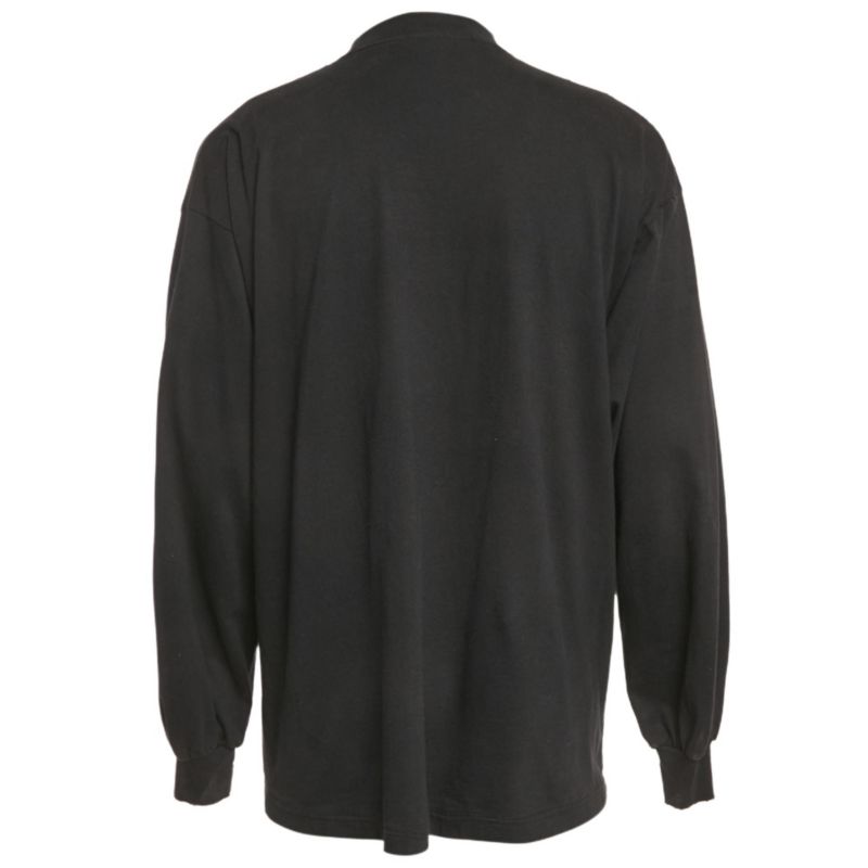 Men's Unisex Black Brand Website Embroidered Cotton Distressed Sweatshirt