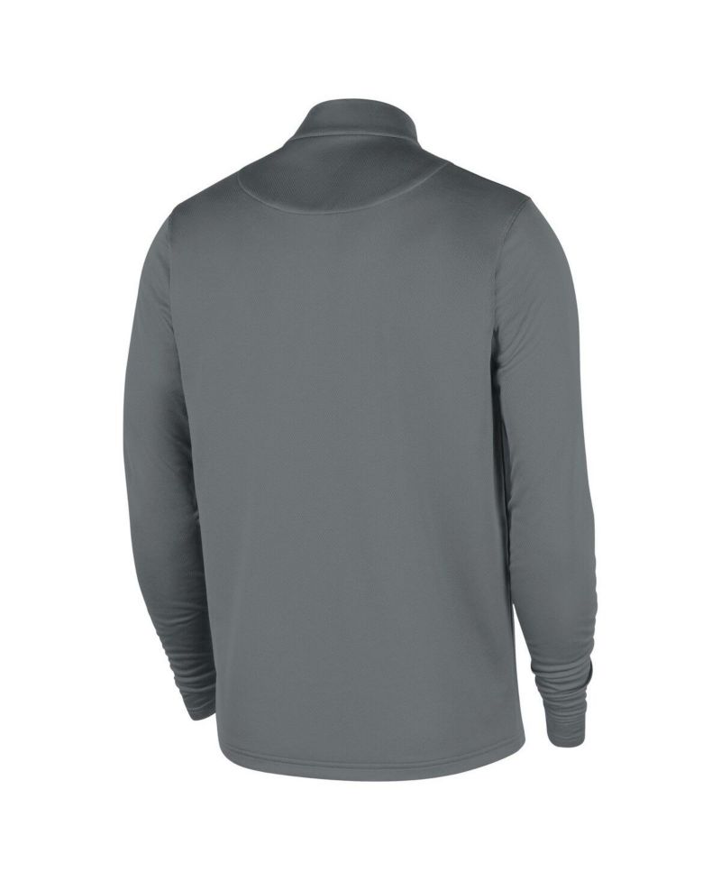 Men's Gray Brooklyn Nets 2025/26 Authentic Coaches Quarter-Zip Dri-Fit Sweatshirt
