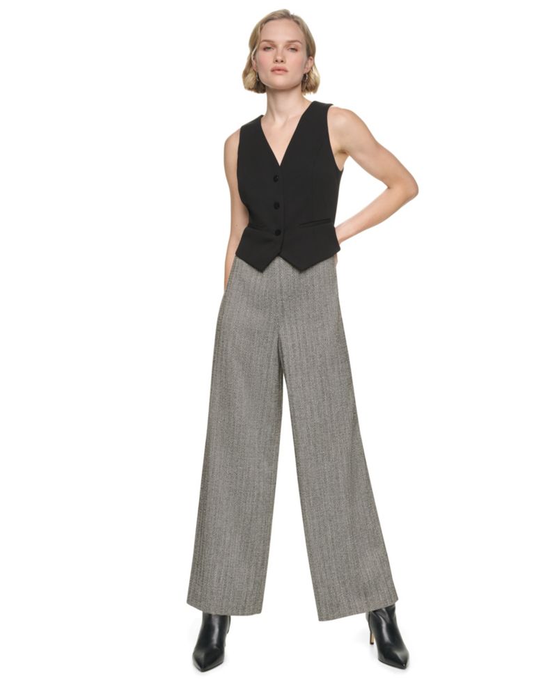 Women's Sleeveless Wide-Leg Vest Jumpsuit