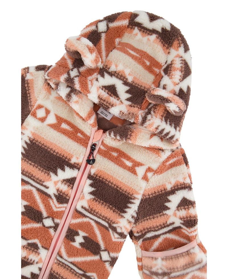 Baby Girls (3M- 24M) Mid-Season Plush One-Piece Outerwear Aztec