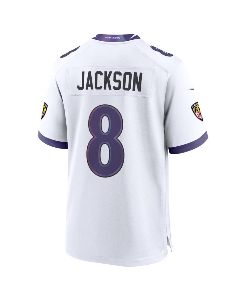Men's Lamar Jackson White Baltimore Ravens Game Jersey