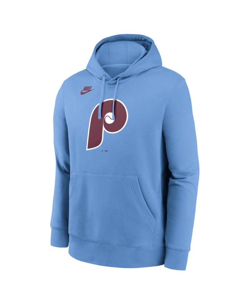 Men's Light Blue Philadelphia Phillies Cooperstown Collection Logo Club Pullover Hoodie