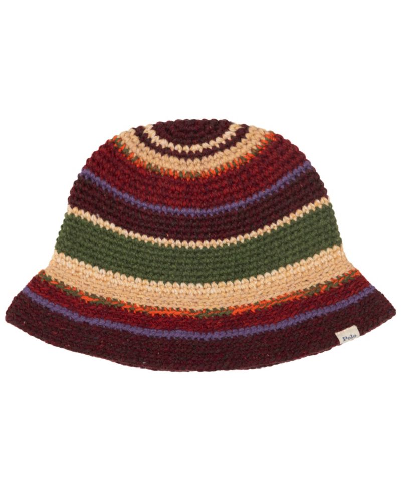 Men's Crochet Stripe Bucket Hat