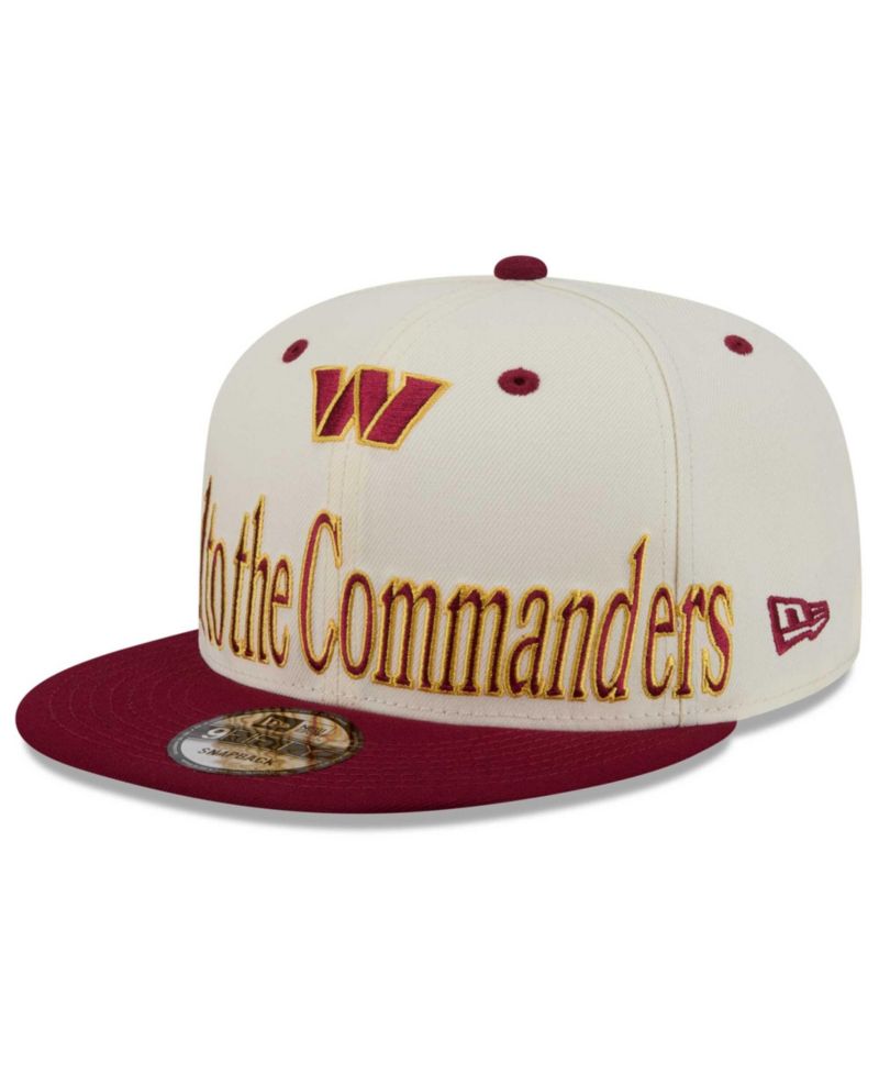 Men's Cream Washington Commanders Oversized Slogan 9FIFTY Snapback Hat