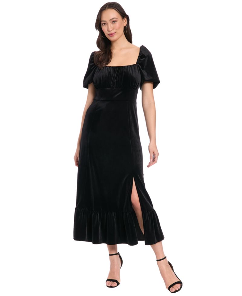 Petite Square Neck Midi Dress