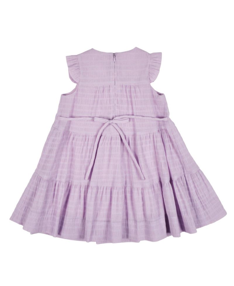 Little Girls Crinkle Lawn Dress With Flower