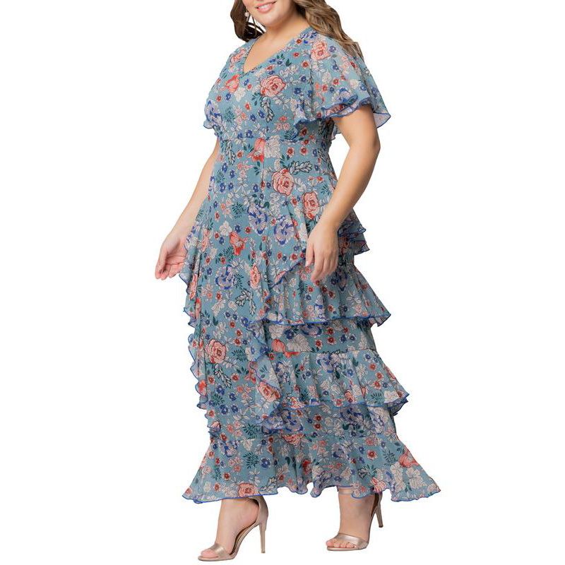 Plus Size Tour de Flounce Evening Gown