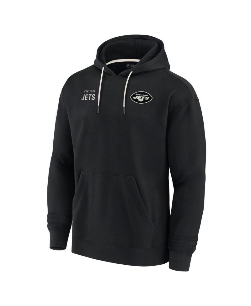 Men's and Women's Black New York Jets Super Soft Fleece Pullover Hoodie