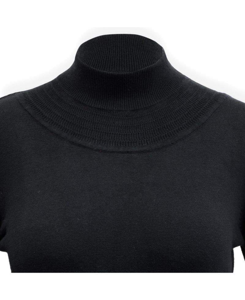 Women's Hope and Henry Long Puff Sleeve Mock Neck Sweater Dress