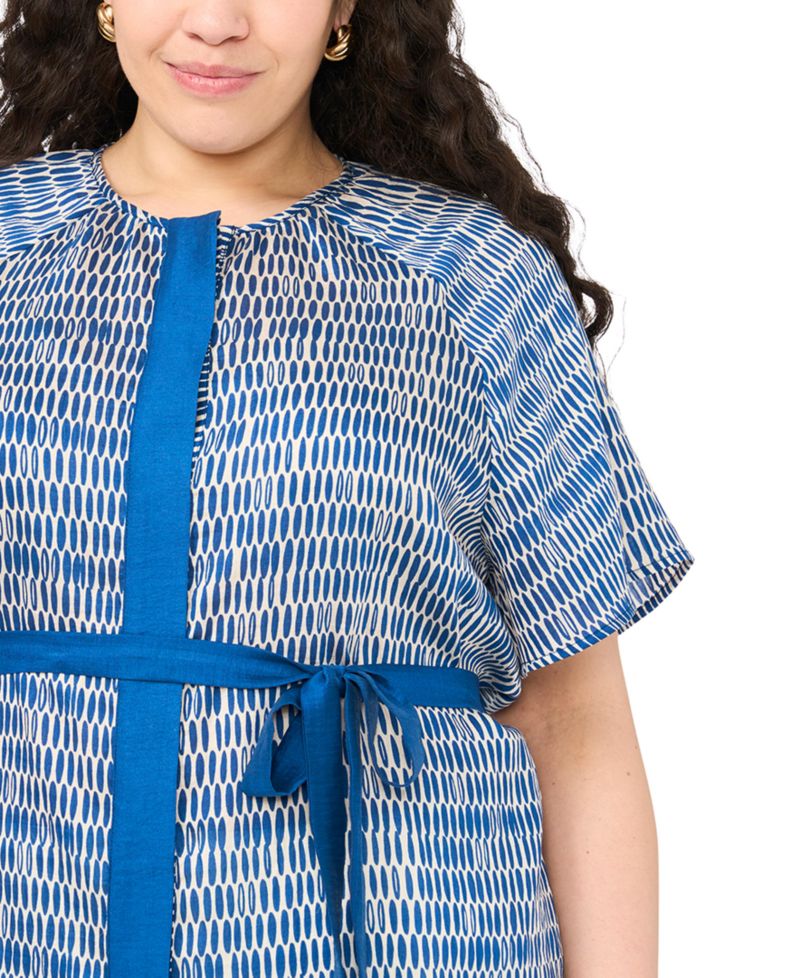 Plus Size Crewneck Flutter-Sleeve Blouse