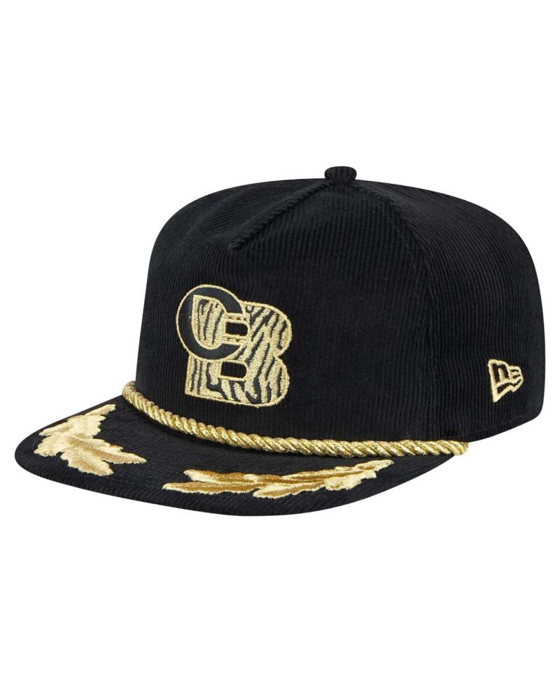Men's Black Cincinnati Bengals City Originals Corduroy Skipper Golfer Snapback Hat