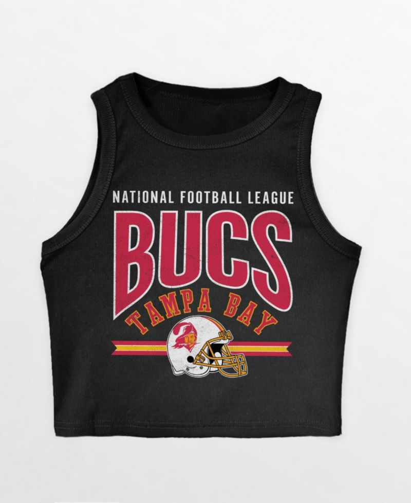 Women's Tampa Bay Buccaneers Mic Drop Ribbed Scoop Neck Crop Tank Top
