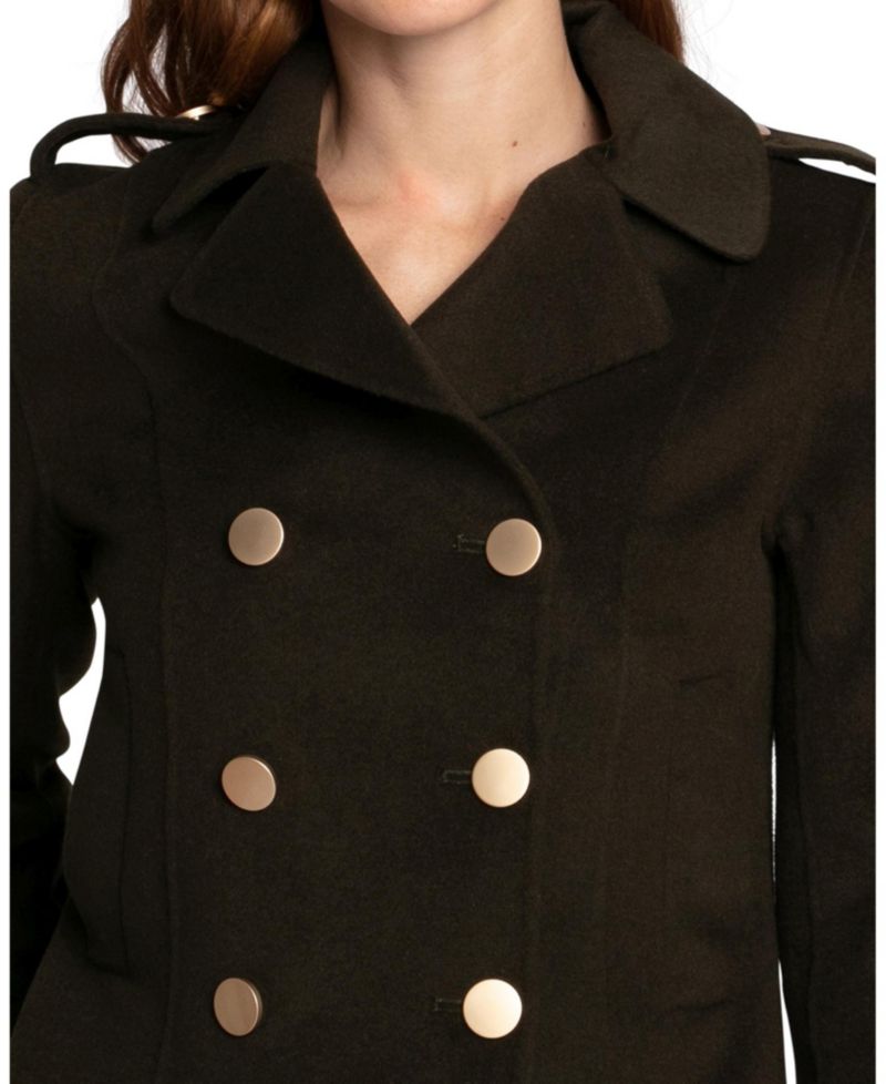 Women's Love Me Now Wool Blend Military Style Coat