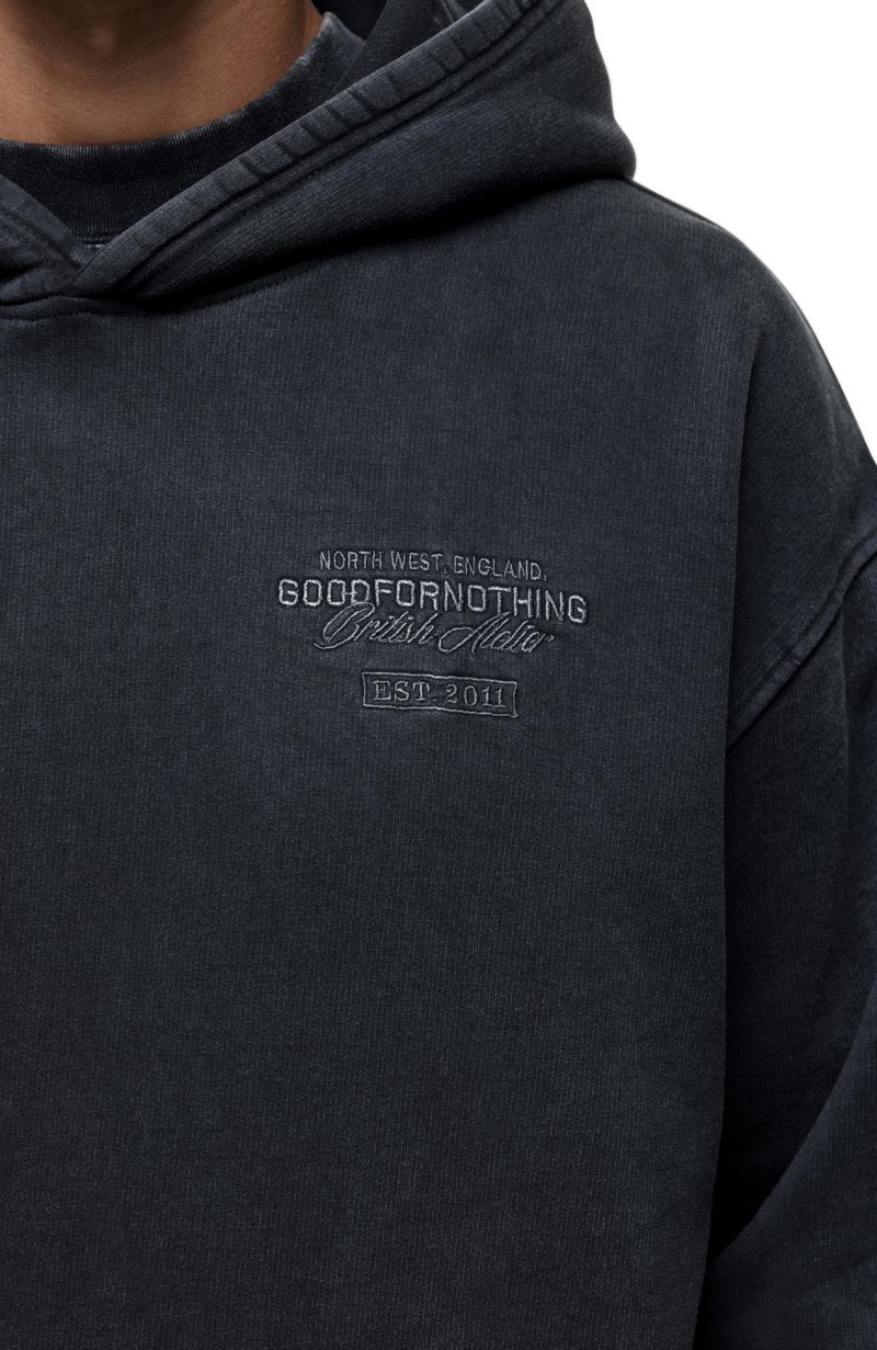 Men's Vintage Washed Black Atelier Hoodie