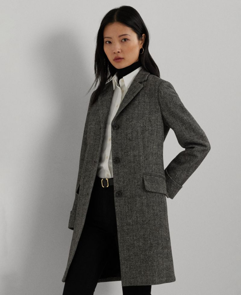 Petite Notched-Collar Walker Coat