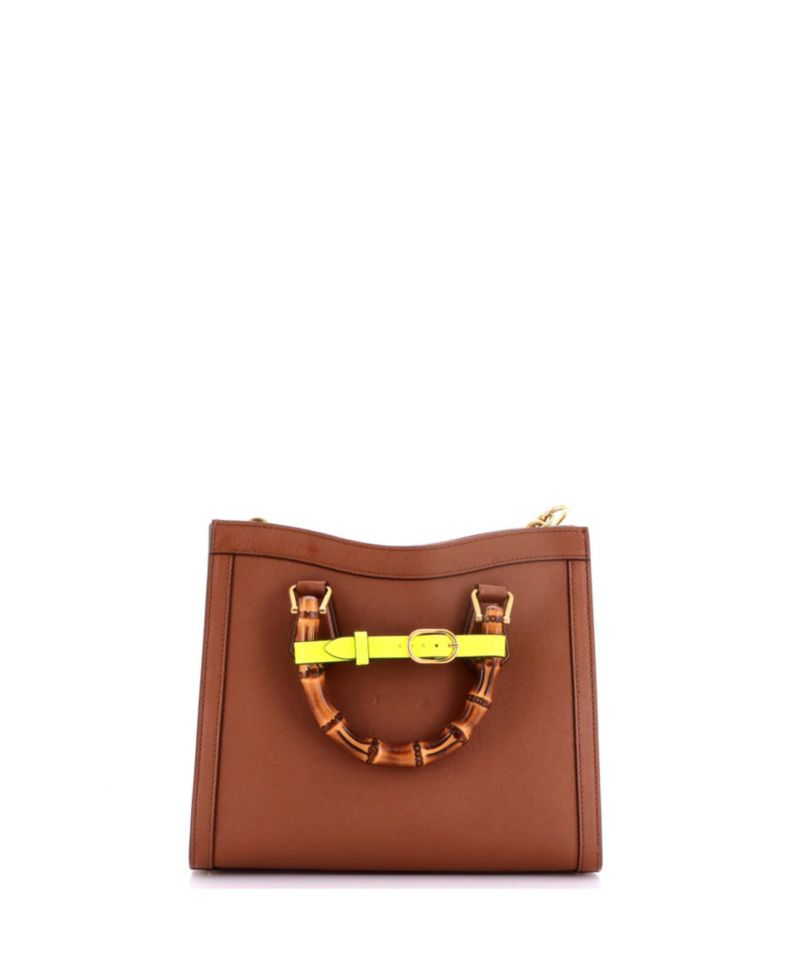 Small Diana NM Bamboo Handle Tote Leather