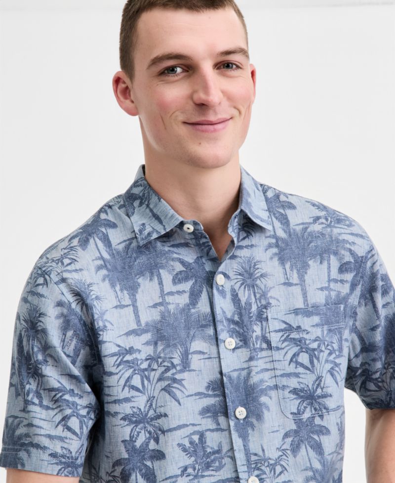 Men's Sand Desert Moody Tropical Short-Sleeve Shirt