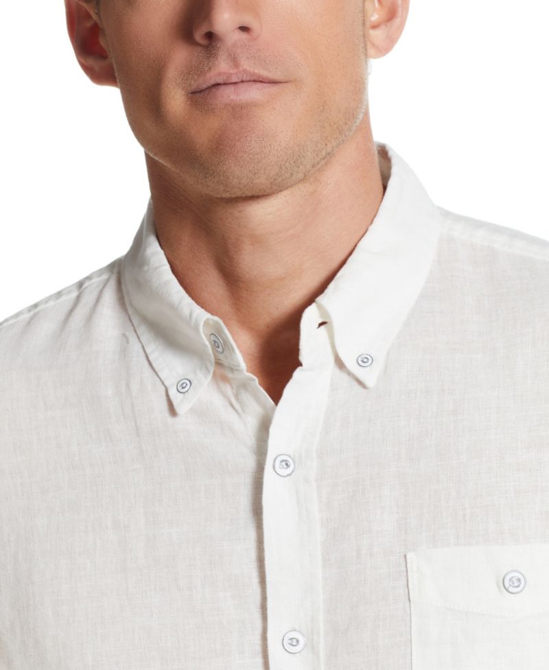Men's Solid Short-Sleeve Button-Down Shirt