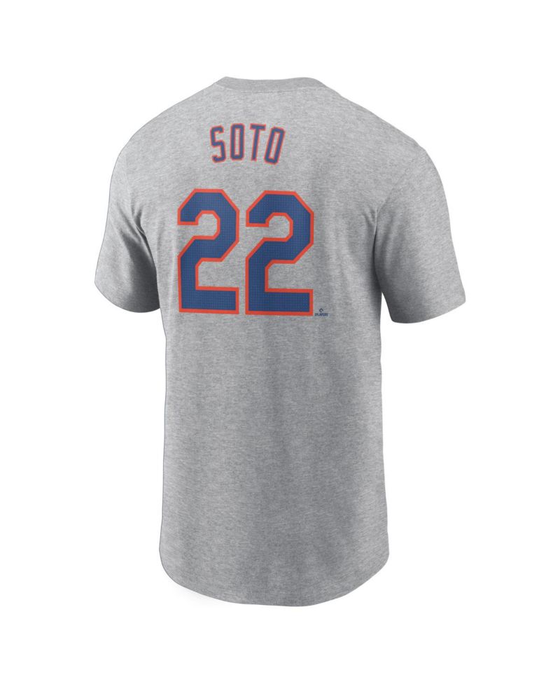 Men's Juan Soto Heather Gray New York Mets Fuse Name & Number T-Shirt