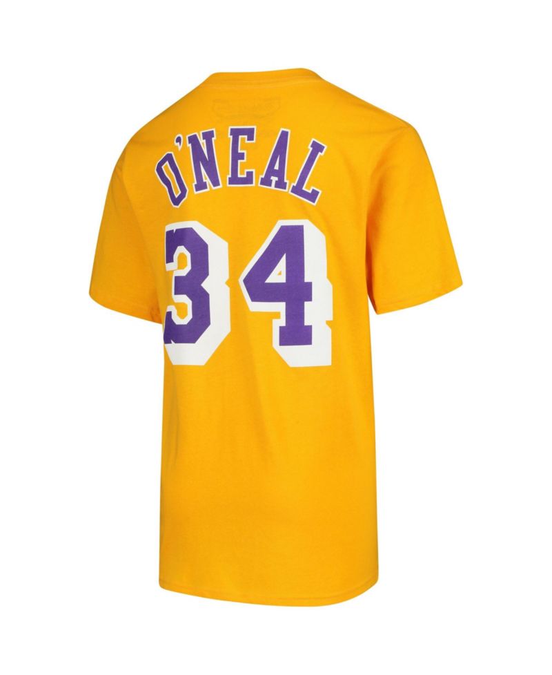 Big Boys and Girls Shaquille O'Neal Gold Los Angeles Lakers Hardwood Classics Name & Number T-Shirt