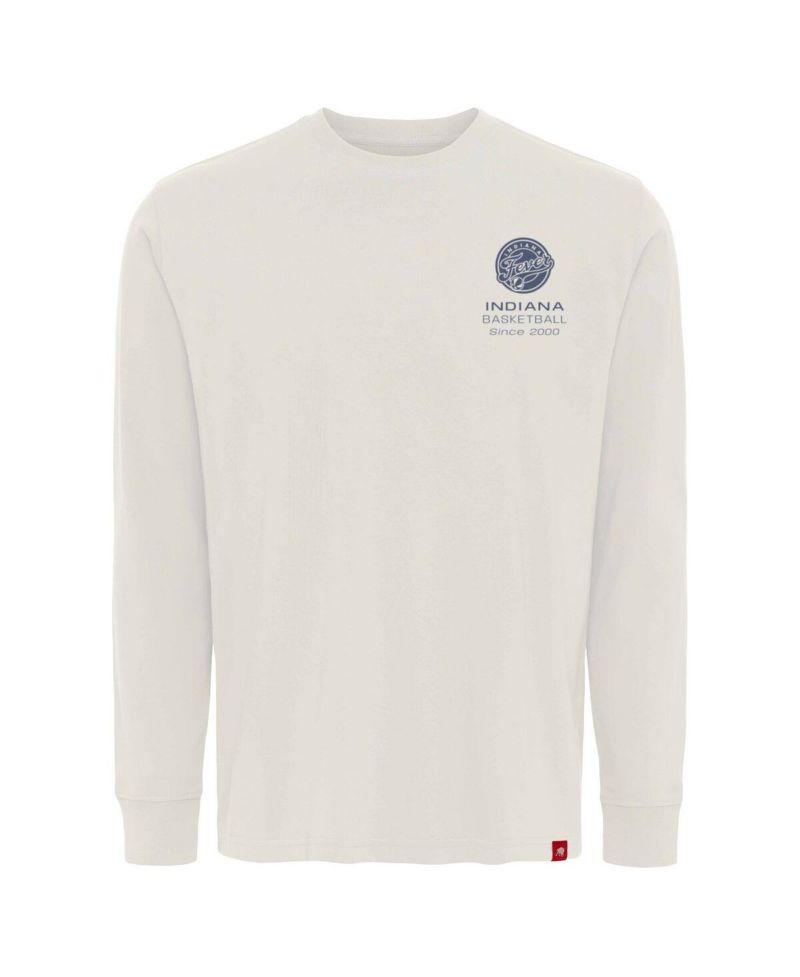 Men's and Women's Cream Indiana Fever Athletic Club Collection Sherwood Relaxed Fit Premium Long-Sleeve T-Shirt