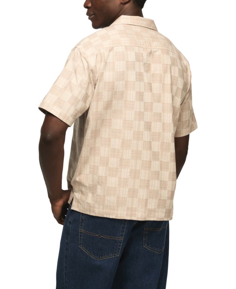 Men's Checkered Untuck Camp Collar Shirt