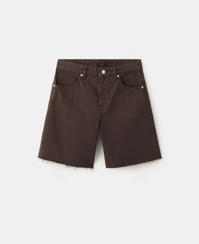 Women's Frayed Hem Straight Bermuda Shorts