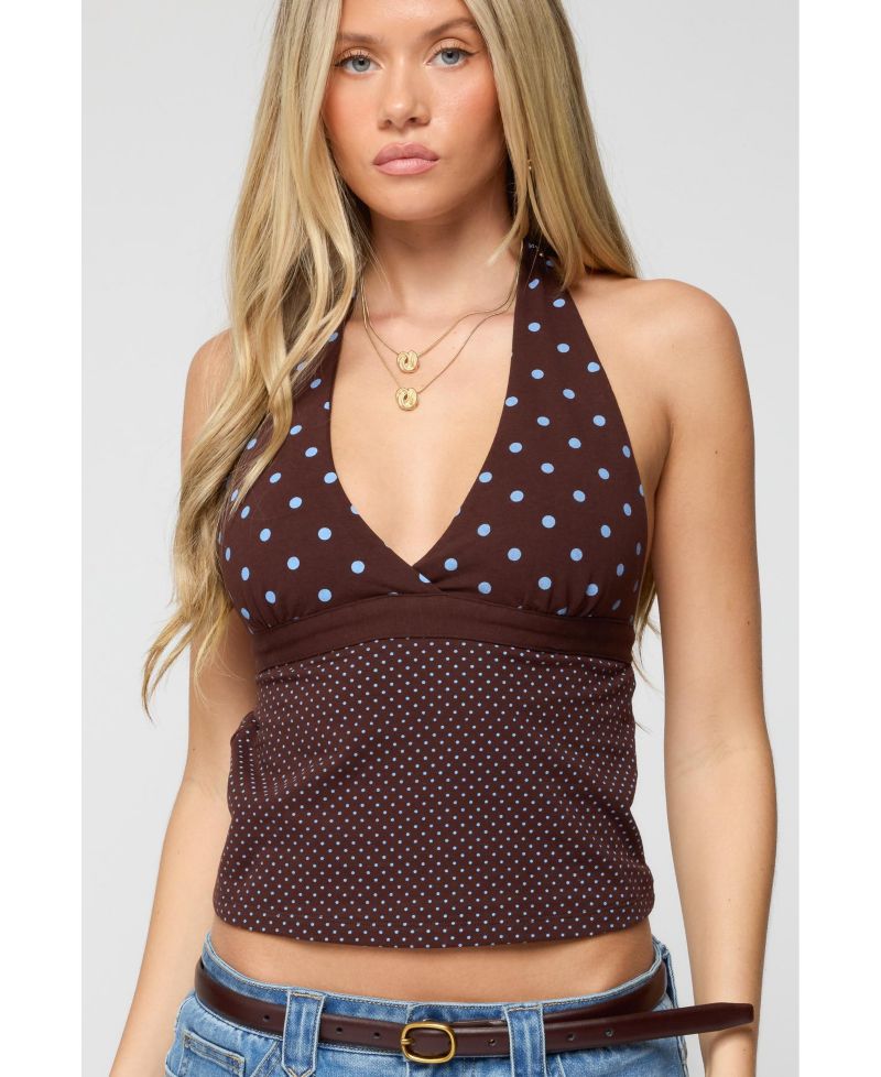 Women's Ginny Mixed Polka Dot Halter Top