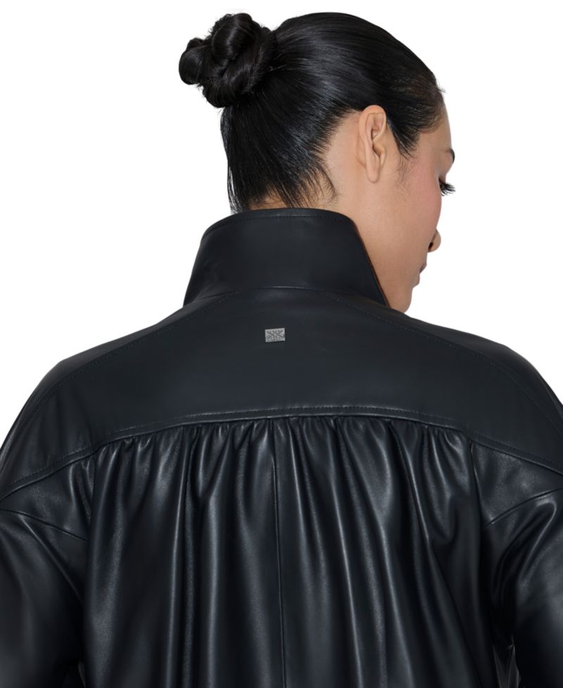 Women's Miu Oversized-Bomber Leather Jacket