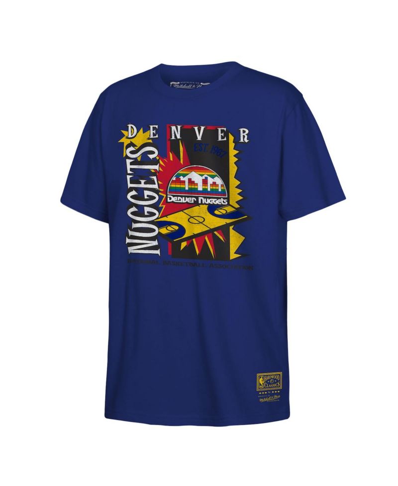 Big Boys and Girls Royal Denver Nuggets Retro '90s Poster T-Shirt