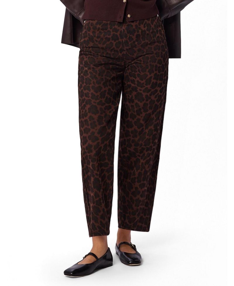 Women's Leopard Print Barrel Jean
