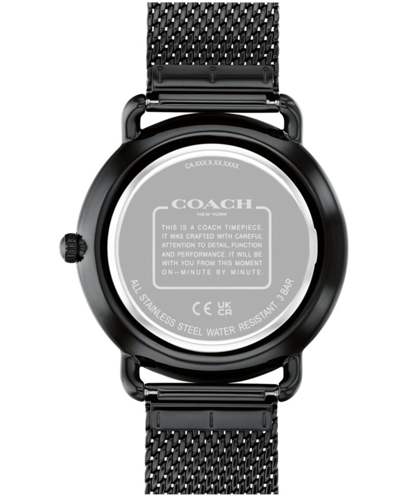 Unisex Elliot Black Stainless Steel Mesh Bracelet Watch 41mm