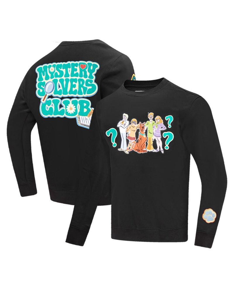 Men's and Women's Black Scooby-Doo Mystery Solving Club Pullover Sweatshirt
