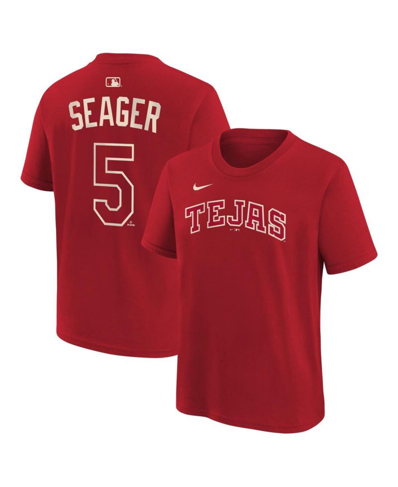Big Boys and Girls Corey Seager Red Texas Rangers 2026 City Connect Name & Number T-Shirt