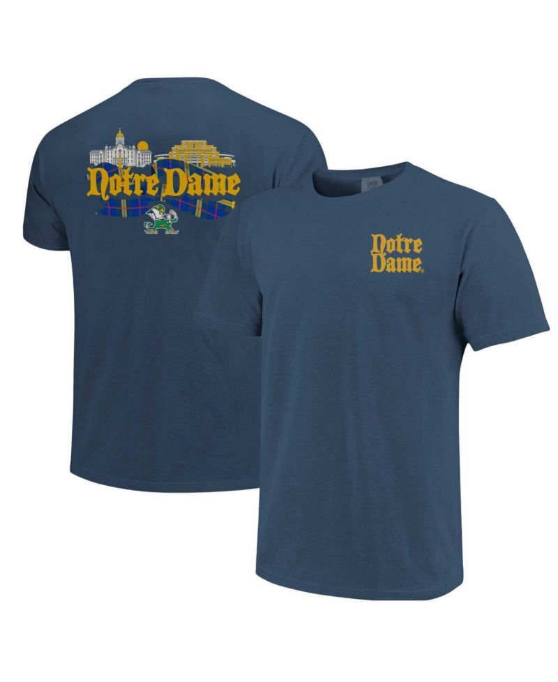 Men's and Women's Navy Notre Dame Fighting Irish Hyper Local Celtic Tartan Campus T-Shirt