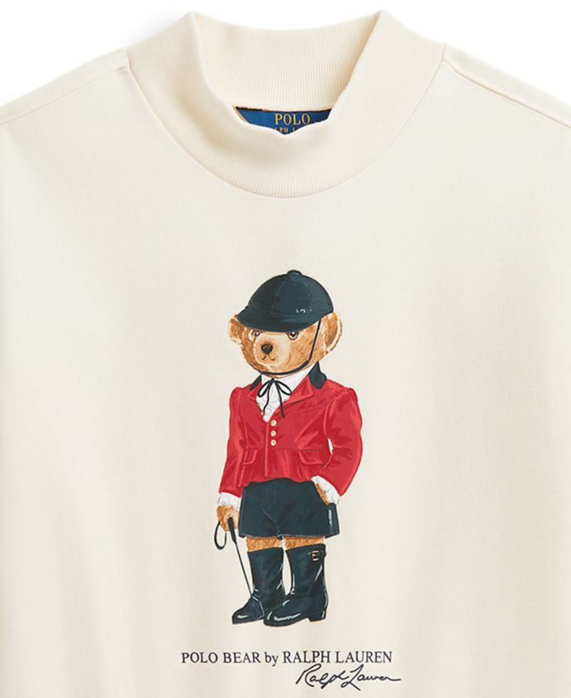 Girls' 7-16 Polo Bear Graphic Fleece Boxy Sweatshirt