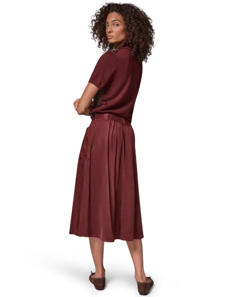 Women's Microsuede A-Line Midi Skirt