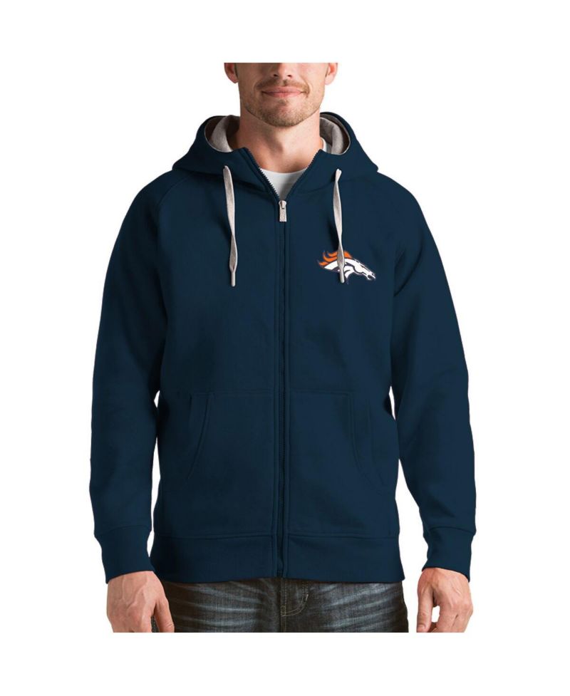 Men's Navy Denver Broncos Victory Full-Zip Hoodie