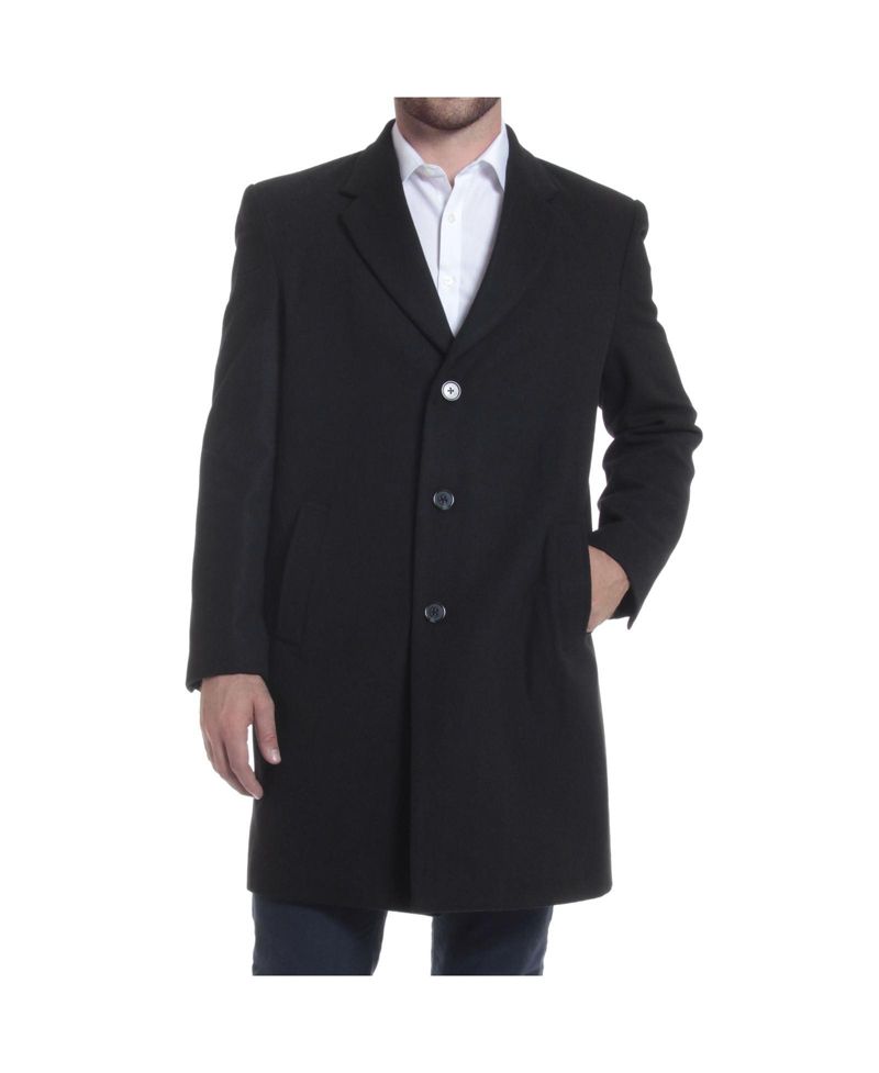 Men's Luke Wool Tailored 37" Walker Jacket Top Coat Car Coat Overcoat