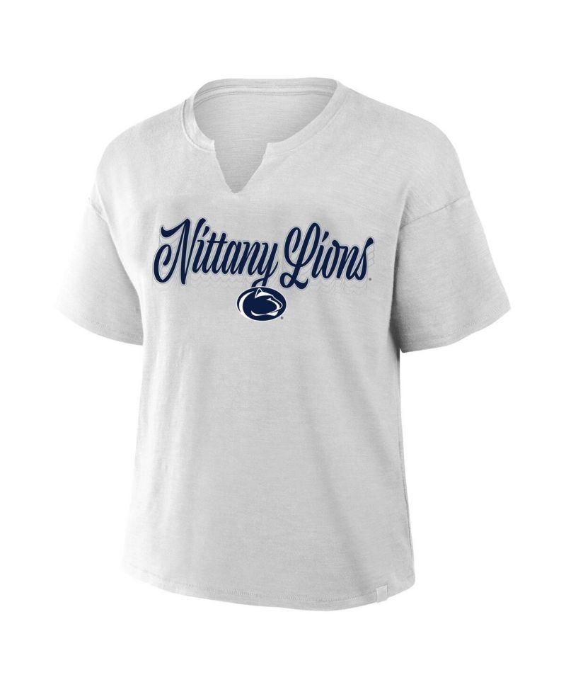 Women's Gray Penn State Nittany Lions Plus Size Winning Gear Notch Neck T-Shirt