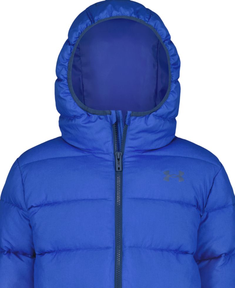 Boys' 8-20 Solid Logo Full-Zip Puffer Hooded Jacket