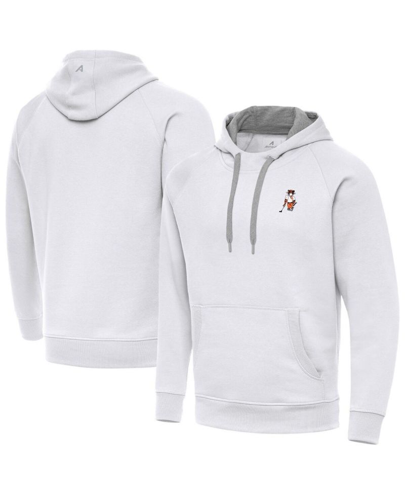 Men's White Clemson Tigers Golfer Victory Pullover Hoodie