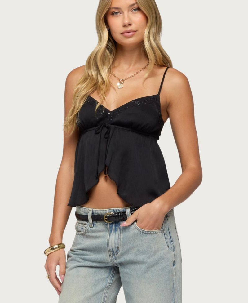 Women's Liby Spilt Front Babydoll Top