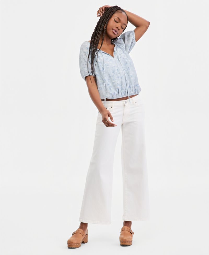 Women's Sweet Mid-Rise Wide-Leg Jeans