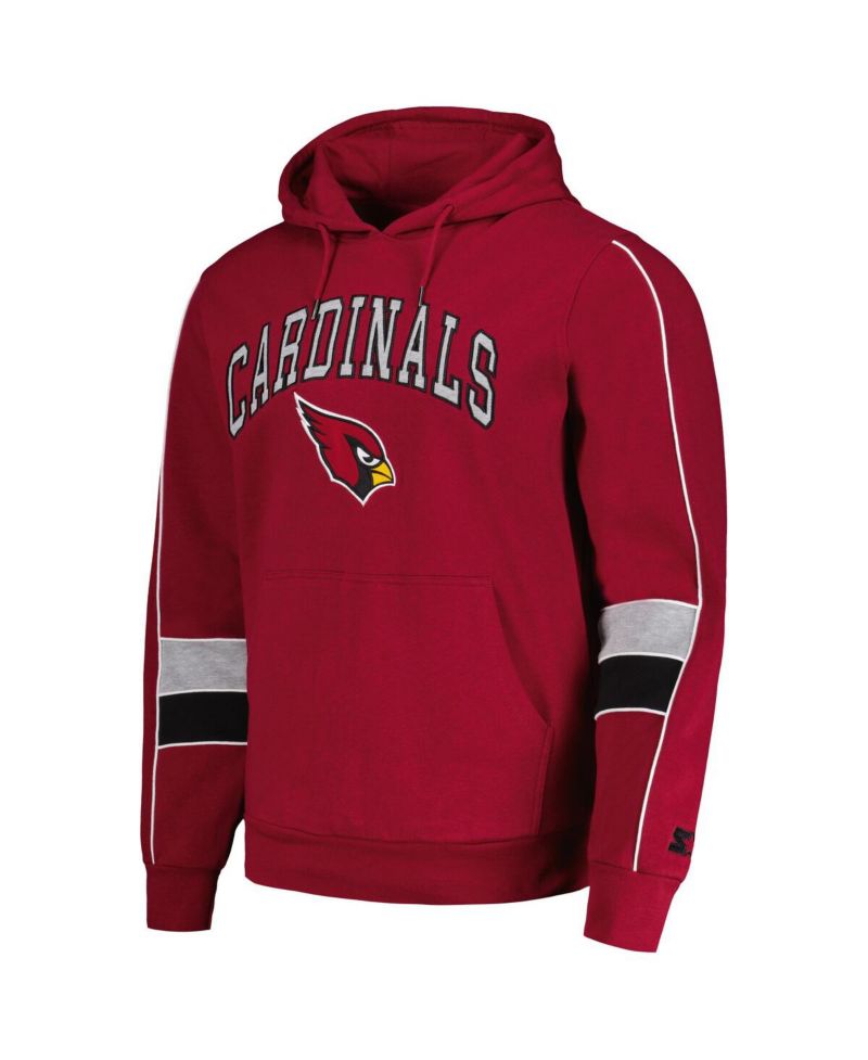 Men's Cardinal Arizona Cardinals Captain Pullover Hoodie