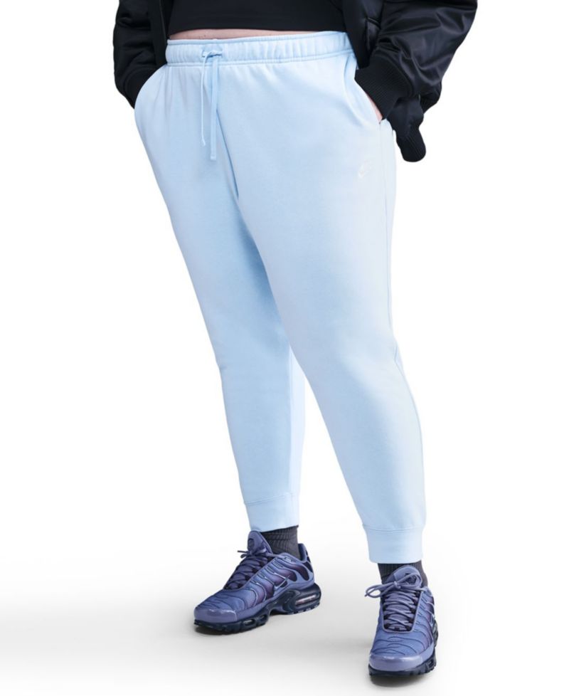Plus Size Active Sportswear Club Mid-Rise Fleece Jogger Pants