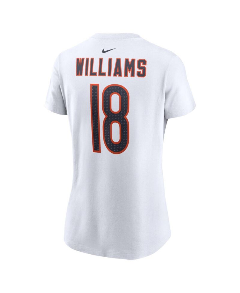 Women's Caleb Williams White Chicago Bears 2024 NFL Draft First Round Pick Fuse Name & Number T-Shirt