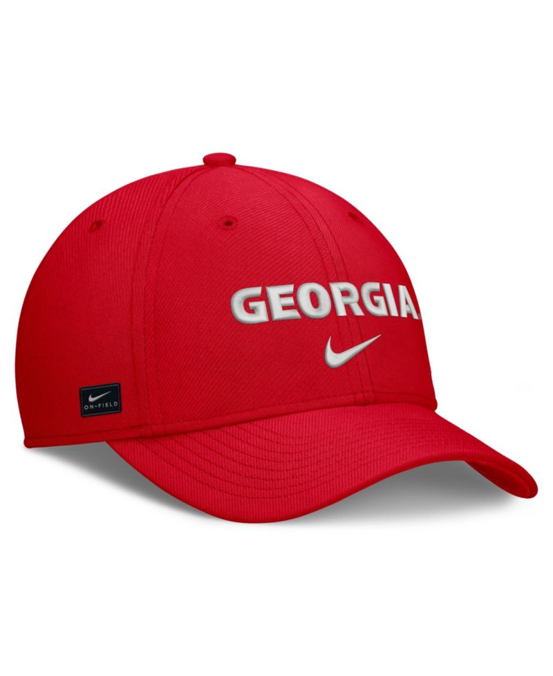 Men's Red Georgia Bulldogs Rise On-Field SwooshFlex Dri-FIT Flex Hat