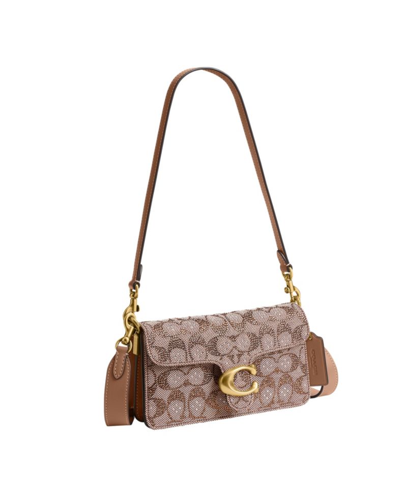 Tabby Small Crystal Signature Jacquard Shoulder Bag 20